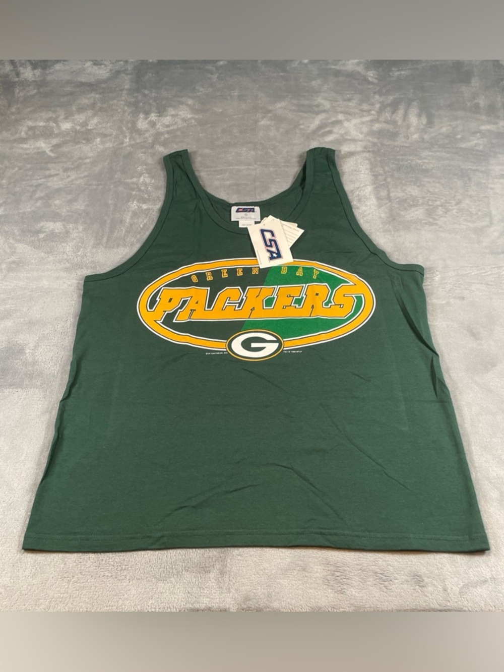 Green Bay Packers Green Logo Tank Top csa vintage M NWT